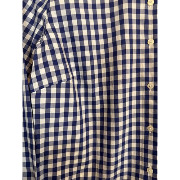 2/$30 NWOT Untuckit "0" Womens Navy Blue & White Gingham Checkered - Picture 10 of 14